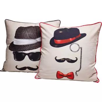 Подушка mustache в ассортименте (kare) белый 40x40x6 см.