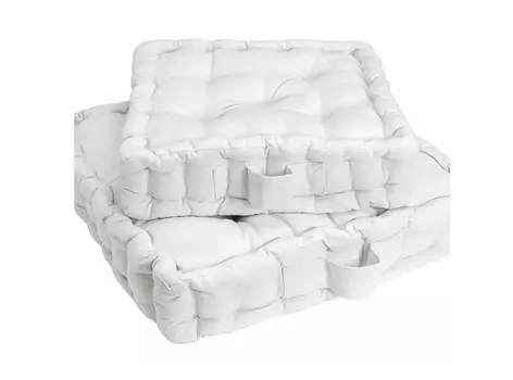Подушка напольная (laredoute) белый 50x50x10 см.