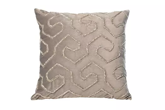 Подушка с бисером этника серебро (garda decor) бежевый 45x45 см.