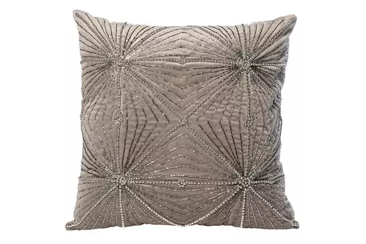 Подушка с бисером лучи серебро (garda decor) серебристый 45x45 см.