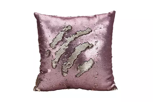 Подушка с пайетками розовая (garda decor) мультиколор 43x43 см.