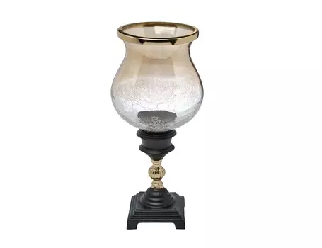Подсвечник стеклянный шах на подставке (garda decor) прозрачный 13x32x13 см.