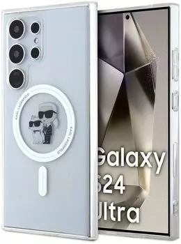 Чехол Karl Lagerfeld Choupette MagSafe для Galaxy S24 Ultra прозрачный