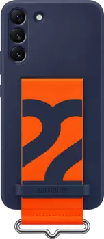 Чехол Samsung Silicone with Strap Cover S22+ темно-синий