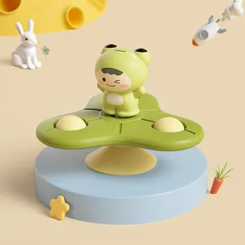 Детские игрушки для купания по принципу «Спин-чашка» от Montessoris Игрушки для купания с присоской Спиннером Сенсорная игрушка Вращающиеся погремушки Раннее развивающее устройство для беспокойства