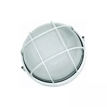 Светильник накладной Camelion 1101S Е27 60 Вт IP54 белый с решеткой (НБП 03-100-002 УХЛ1)