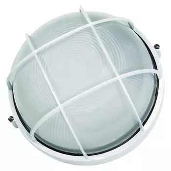 Светильник накладной Camelion 1301S Е27 60 Вт IP54 белый с решеткой (НБП 03-60-002 УХЛ1)