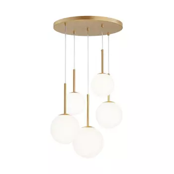 Светильник подвесной Maytoni Basic form E14 200 Вт 18 кв.м золото/белый IP20 (MOD321PL-05G1)