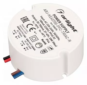 Драйвер Arlight ARJ-KE40700-PFC-Triac-R 27-40V 28W IP44 0,7A 028270