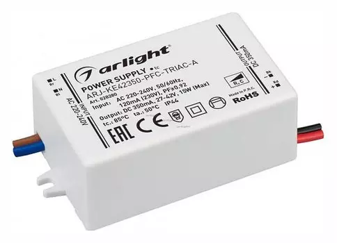 Драйвер Arlight ARJ-KE42350-PFC-Triac-A 27-42V 15W IP44 0,35A 028280