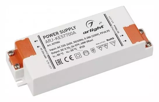 Драйвер Arlight ARJ-KE57700A 36-57V 40W IP20 0,7A 027586