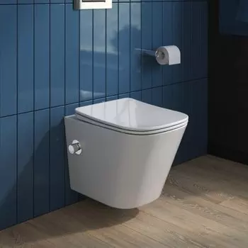 DUE Унитаз подвесной с сиденьем и креплением с функцией биде и смесителем BB3103CHR-BS/SC