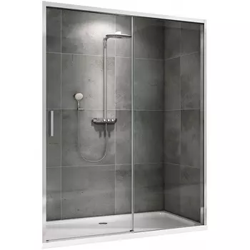 Душевая дверь в нишу Abber Komfort AG93150 150 см, профиль хром, стекло прозрачное