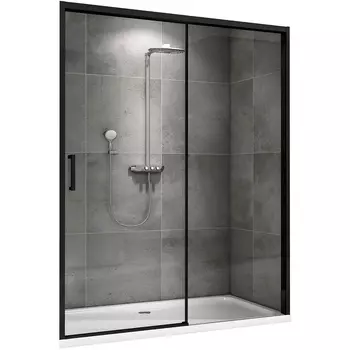 Душевая дверь Abber Komfort 170 AG93170B черная, стекло прозрачное