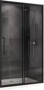 Душевая дверь в нишу Abber Schwarzer Diamant AG30160BH 160 см, профиль черный, стекло прозрачное