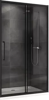 Душевая дверь в нишу Abber Schwarzer Diamant AG30150BH 150 см, профиль черный, стекло прозрачное