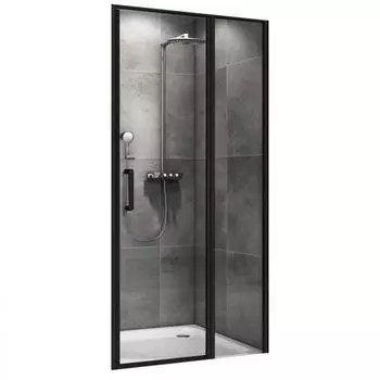 Душевая дверь Abber Sonnenstrand 120 AG04120BS черная матовая, стекло прозрачное