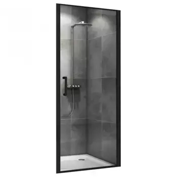 Душевая дверь в нишу Abber Sonnenstrand AG04090B 90 см, профиль черный, стекло прозрачное