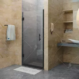 Душевая дверь в нишу RGW Hotel HO-011-B 800х1950 профиль черный, стекло прозрачное