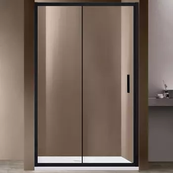 Душевая дверь в нишу Vincea Garda VDS-1G130CLB 130 см, профиль черный, стекло прозрачное