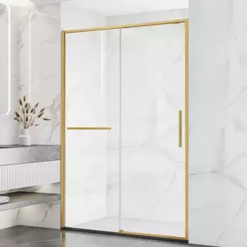 Душевая дверь в нишу Vincea Slim Soft VDS-1SS120CLG 120 см профиль брашированное золото, стекло прозрачное