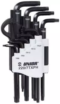 Набор ключей Unior 220/7TXPH с профилем Torx (черный)