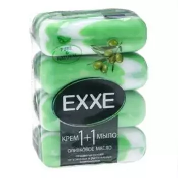 крем-мыло EXXE 1+1 Оливковое масло (ЗЕЛЕНОЕ) полосатое