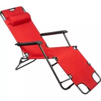 Кресло-шезлонг складное Ecos, 153х59.5х81 см, красное