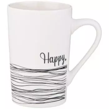 Кружка Lefard Modern Lines Happy, 380 мл, фарфор