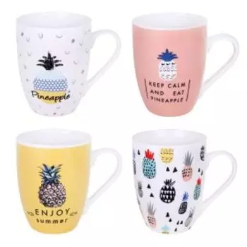 Кружка Pineapple, 350 мл, фарфор, в ассортименте