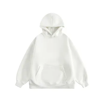 Толстовка с капюшоном LKTM Unisex Heavyweight Solid Color Hoodie - Универсальная парная толстовка на осень/зиму XL серый/белый