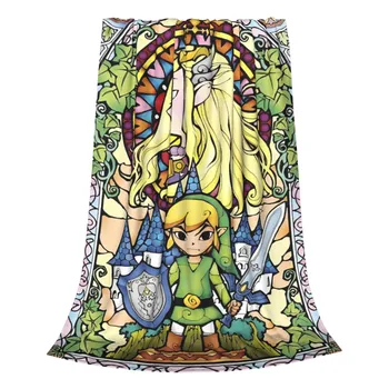 Z-Zeldas Cartoon Blanket Coral Fleece Plush Summer Air Conditioning Game Soft Throw Blankets for Bedding Travel Plush Thin Quilt 40x50in