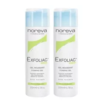 Noreva Комплект Эксфолиак Интенсивный пенящийся гель 2х200 мл (Noreva, Exfoliac)