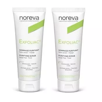 Noreva Комплект Эксфолиак Очищающий скраб 2х50 мл (Noreva, Exfoliac)