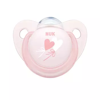 NUK Пустышка ортодонтическая Baby Rose силикон размер 1, шарик+ контейнер (NUK, Соски-пустышки и аксессуары)