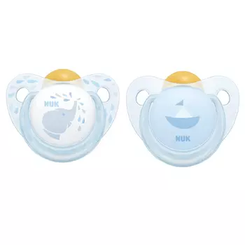 NUK Пустышка Trendline ортодонтическая Baby Blue латекс размер 1 (NUK, Соски-пустышки и аксессуары)