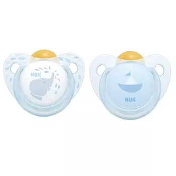 NUK Пустышка Trendline ортодонтическая Baby Blue латекс размер 2 (NUK, Соски-пустышки и аксессуары)