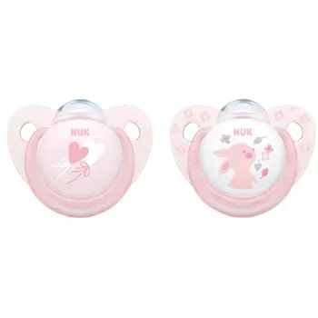 NUK Пустышка Trendline ортодонтическая Baby Rose силикон размер 2 (NUK, Соски-пустышки и аксессуары)