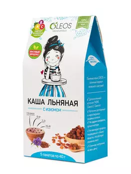 Oleos Каша льняная с изюмом 40 г х 5 пакет (Oleos, Диетпитание)