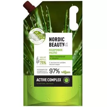 Organic Collection Кедровое мыло "Восстановление и защита" с экстрактом шалфея и маслом кедра, 1000 мл (Organic Collection, )
