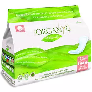 Organyc Прокладки для рожениц для первых дней, 12 шт (Organyc, female hygiene)