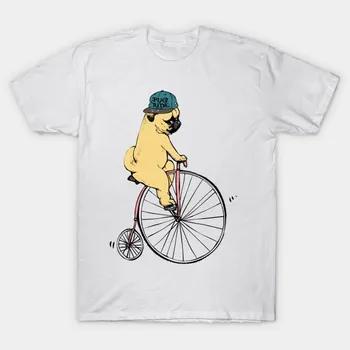 Футболка женская Pug Ride Harajuku Print Kawaii футболка летняя с коротким рукавом женская футболка топ футболка S
