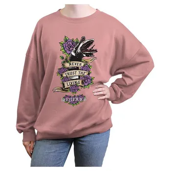 Пуловер оверсайз с графическим рисунком для юниоров Beetlejuice Never Trust The Living Licensed Character, цвет Desert Pink