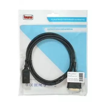Кабель аудио-видео Buro 11v DisplayPort (m)-DVI-D (Dual Link) (m) 2м контакты позолото черный (BHP DPP_DVI-2)