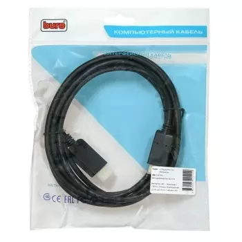 Кабель аудио-видео Buro v 12 DisplayPort (m)-HDMI (m) 3м контакты позолото черный (BHP DPP_HDMI-3)