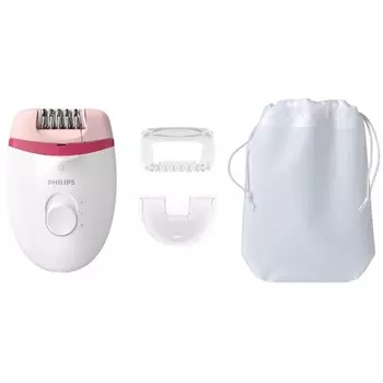 Эпилятор Philips BRE255/00 скор.:2 насад.:2 от электр.сети белый/красный