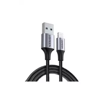 Кабель UGREEN US199 (60157) Lightning to USB-A 2.0 Cable. 1,5м. черный