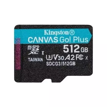 Карта памяти Kingston micro SDXC 512Gb Canvas Go Plus UHS-I U3 A2 (170/90 MB/s)