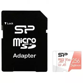 Карта памяти microSD 256GB Silicon Power Superior A1 microSDXC Class 10 UHS-I U3 100/80 Mb/s (SD адаптер)