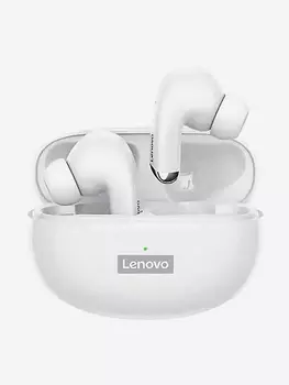Беспроводная Bluetooth-гарнитура Lenovo LP5 Спортивная игровая гарнитура TWS Bluetooth 5.0 с микрофоном белые, Белый